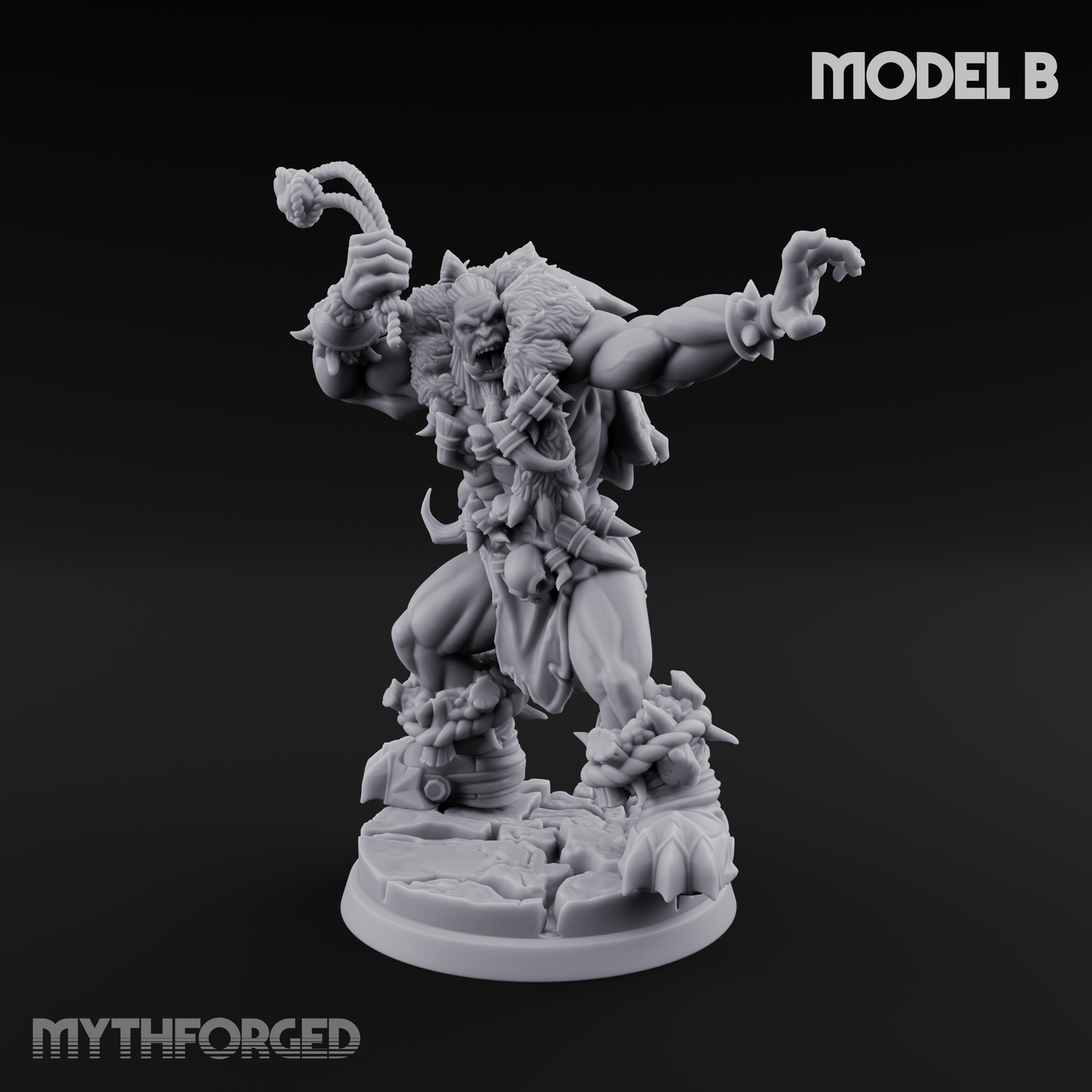 Triumphant Axed Orc Rangers B Miniature for Dungeons and Dragons, Pathfinder or other TTRPGs
