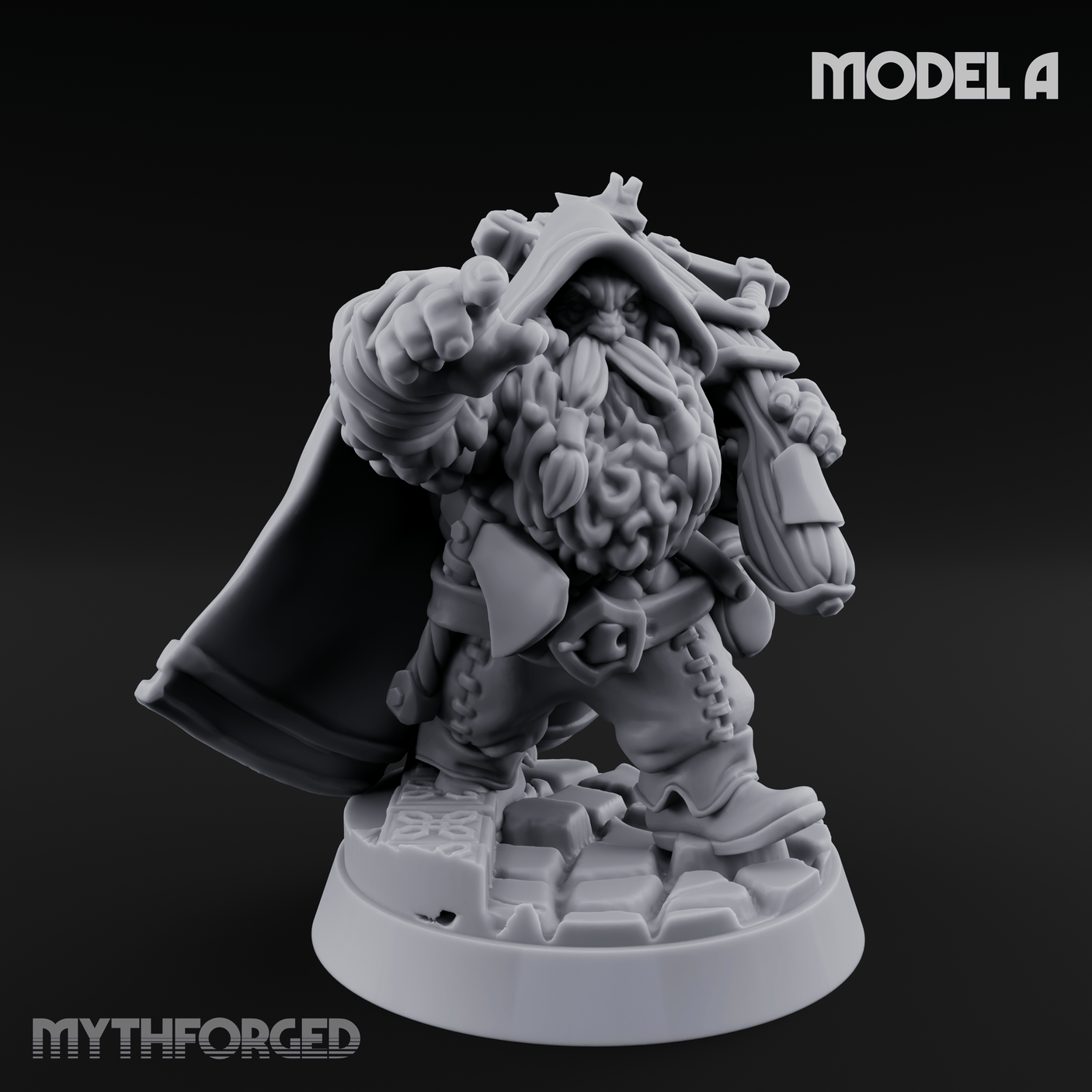 Grizzled Ranging Dwarf Rangers Miniature for Dungeons and Dragons, Pathfinder or other TTRPGs