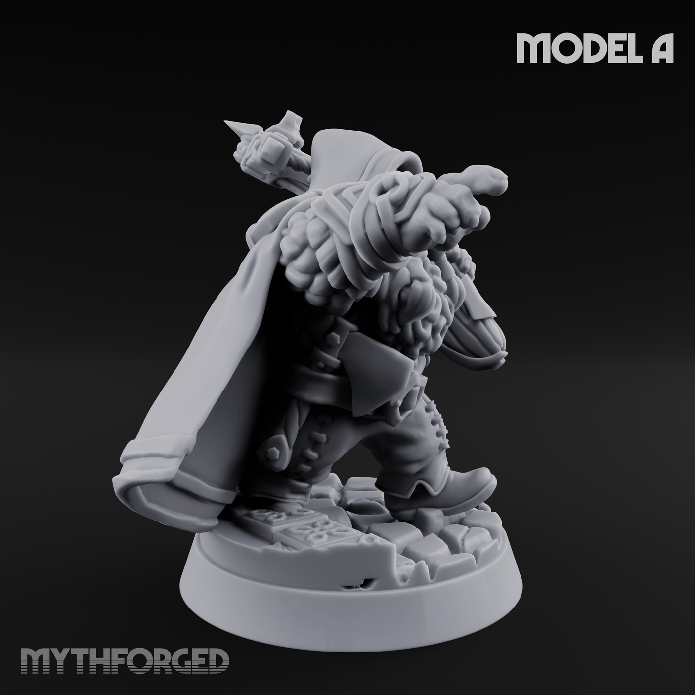 Grizzled Ranging Dwarf Rangers Miniature for Dungeons and Dragons, Pathfinder or other TTRPGs