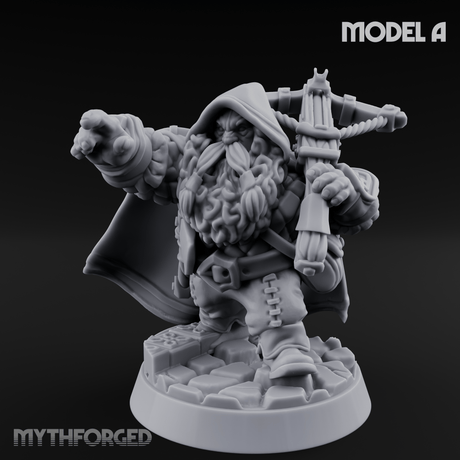 Grizzled Ranging Dwarf Rangers A Miniature for Dungeons and Dragons, Pathfinder or other TTRPGs