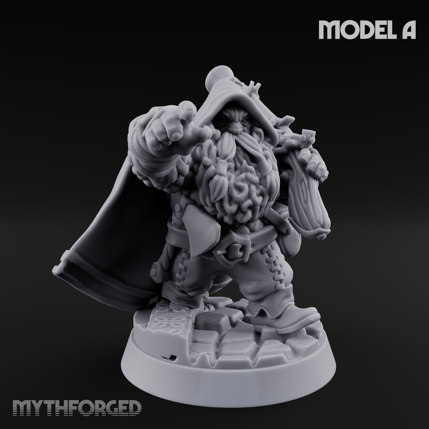 Grizzled Ranging Dwarf Rangers Miniature for Dungeons and Dragons, Pathfinder or other TTRPGs
