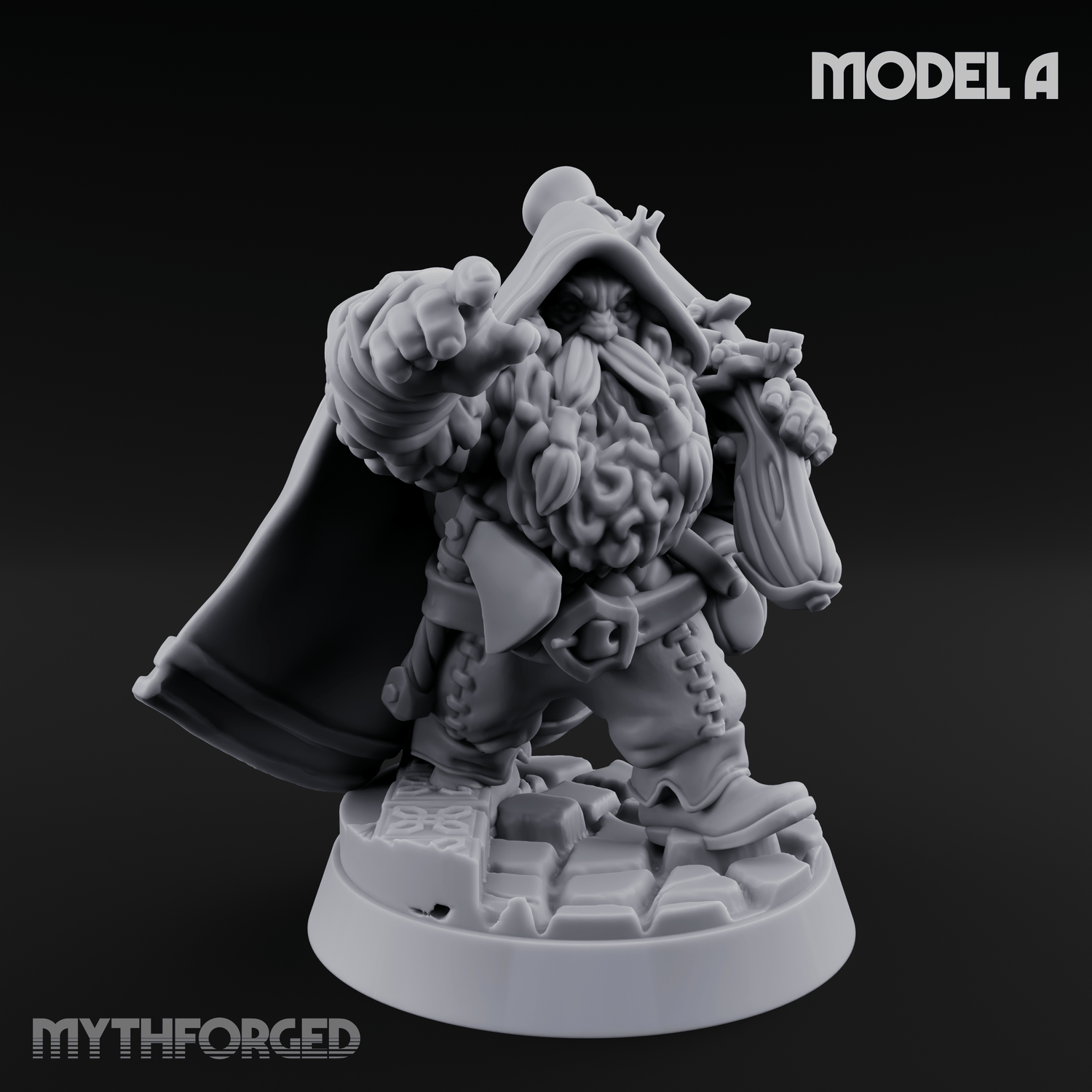 Grizzled Ranging Dwarf Rangers Miniature for Dungeons and Dragons, Pathfinder or other TTRPGs
