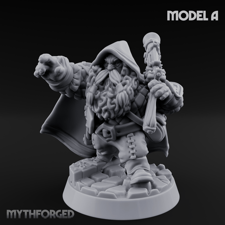 Grizzled Ranging Dwarf Rangers A Miniature for Dungeons and Dragons, Pathfinder or other TTRPGs