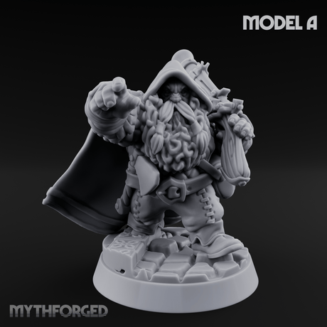 Grizzled Ranging Dwarf Rangers A Miniature for Dungeons and Dragons, Pathfinder or other TTRPGs