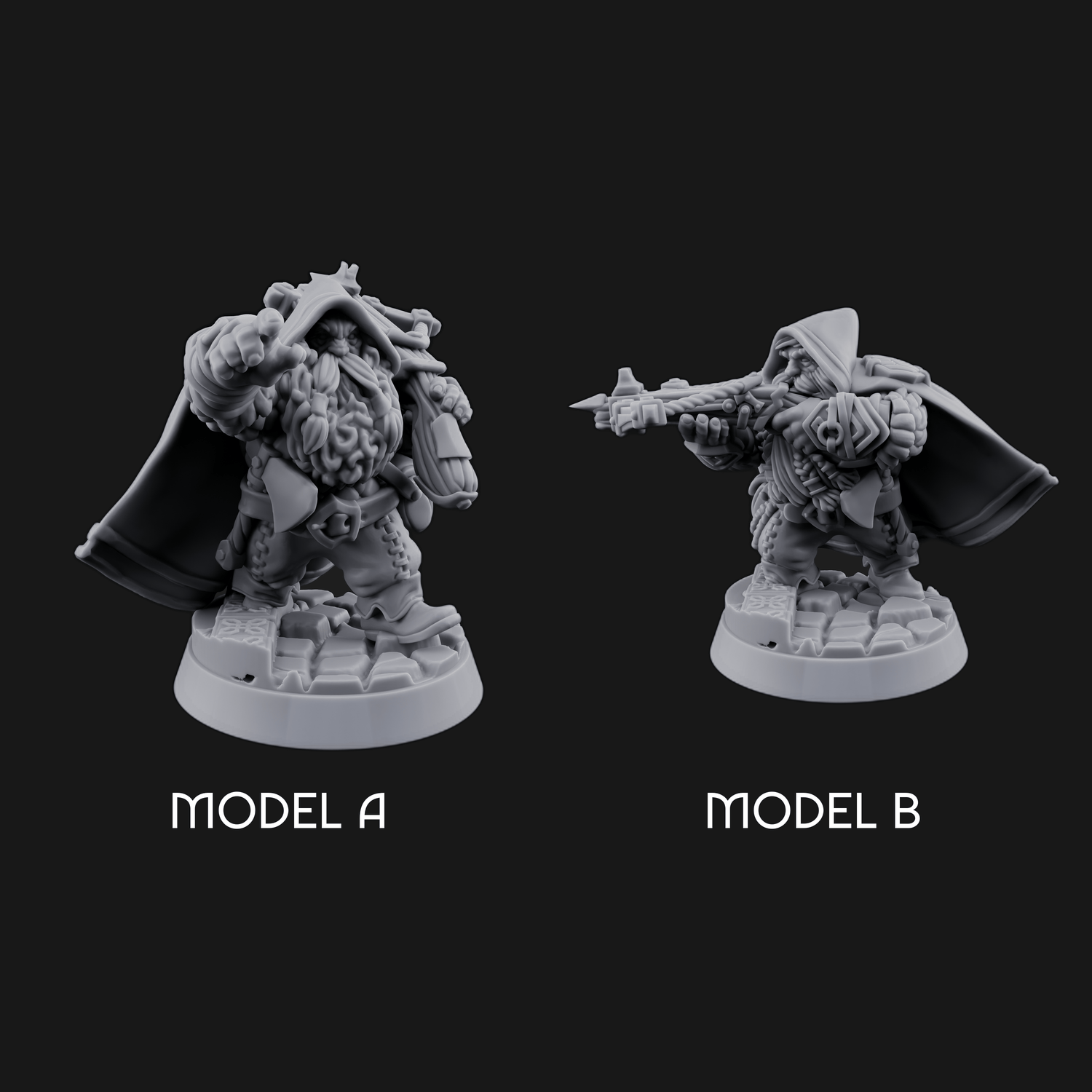 Grizzled Ranging Dwarf Rangers Miniature for Dungeons and Dragons, Pathfinder or other TTRPGs