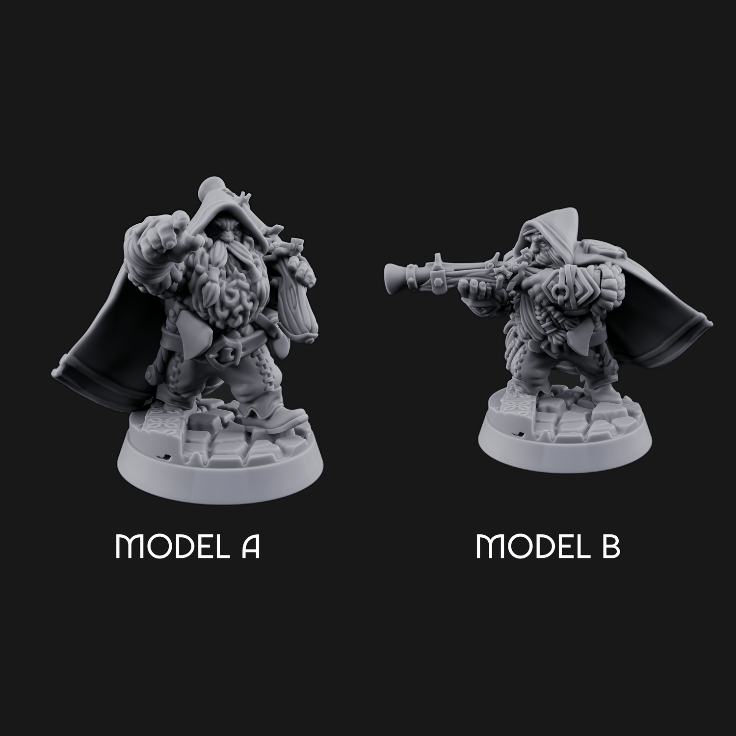 Grizzled Ranging Dwarf Rangers Miniature for Dungeons and Dragons, Pathfinder or other TTRPGs