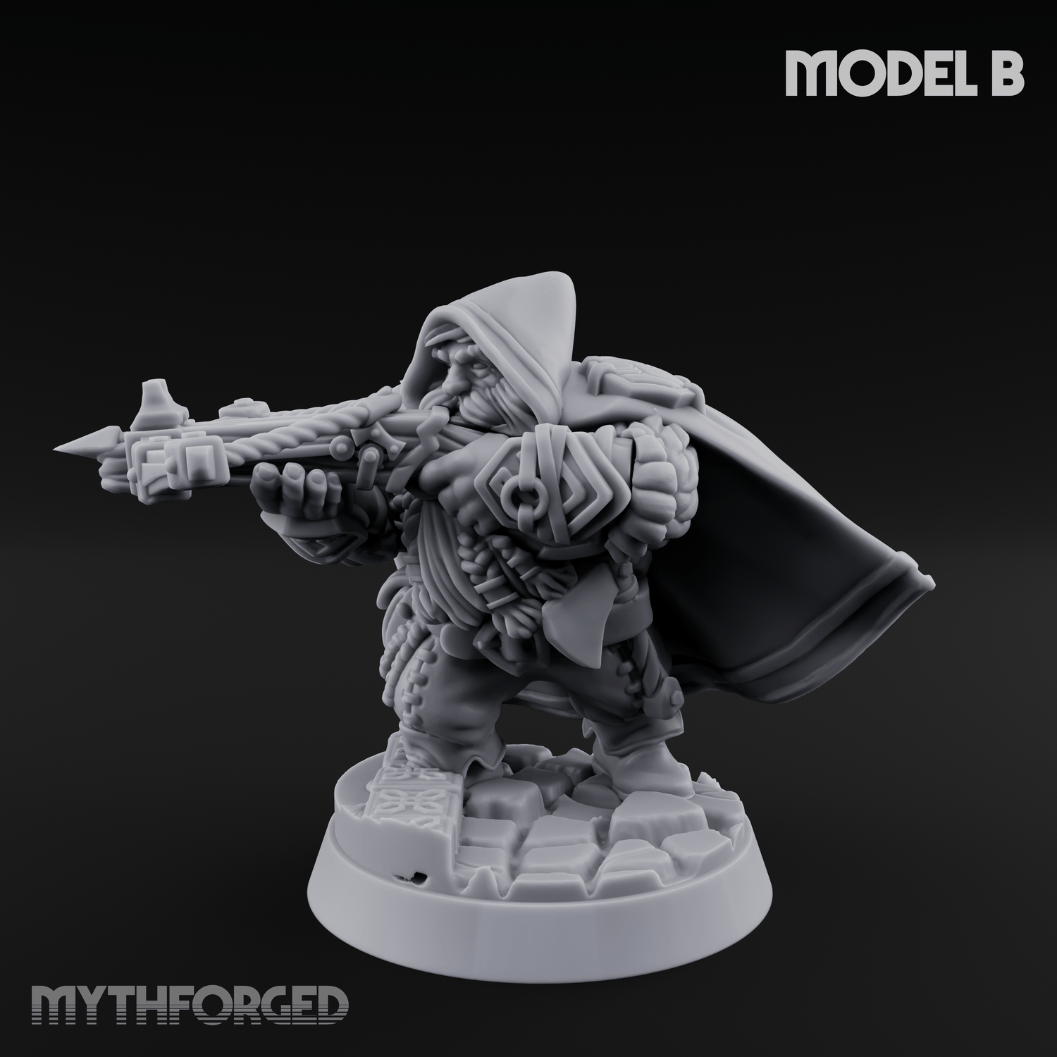 Grizzled Ranging Dwarf Rangers Miniature for Dungeons and Dragons, Pathfinder or other TTRPGs