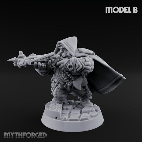 Grizzled Ranging Dwarf Rangers Miniature for Dungeons and Dragons, Pathfinder or other TTRPGs
