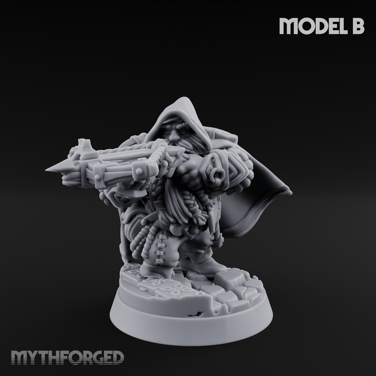 Grizzled Ranging Dwarf Rangers Miniature for Dungeons and Dragons, Pathfinder or other TTRPGs
