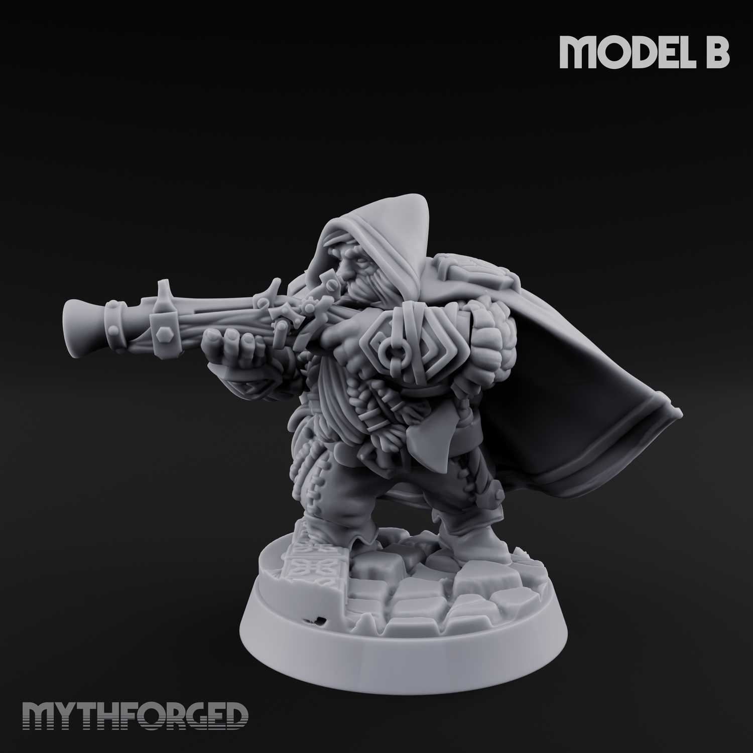 Grizzled Ranging Dwarf Rangers Miniature for Dungeons and Dragons, Pathfinder or other TTRPGs