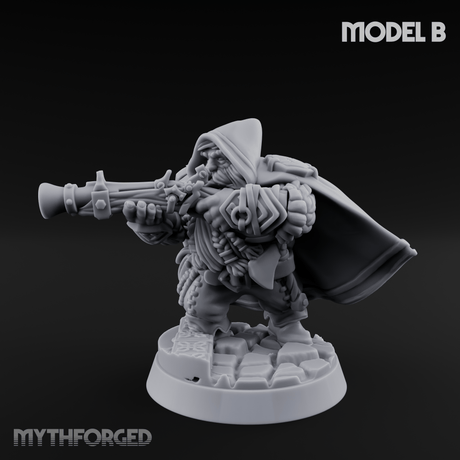 Grizzled Ranging Dwarf Rangers Miniature for Dungeons and Dragons, Pathfinder or other TTRPGs