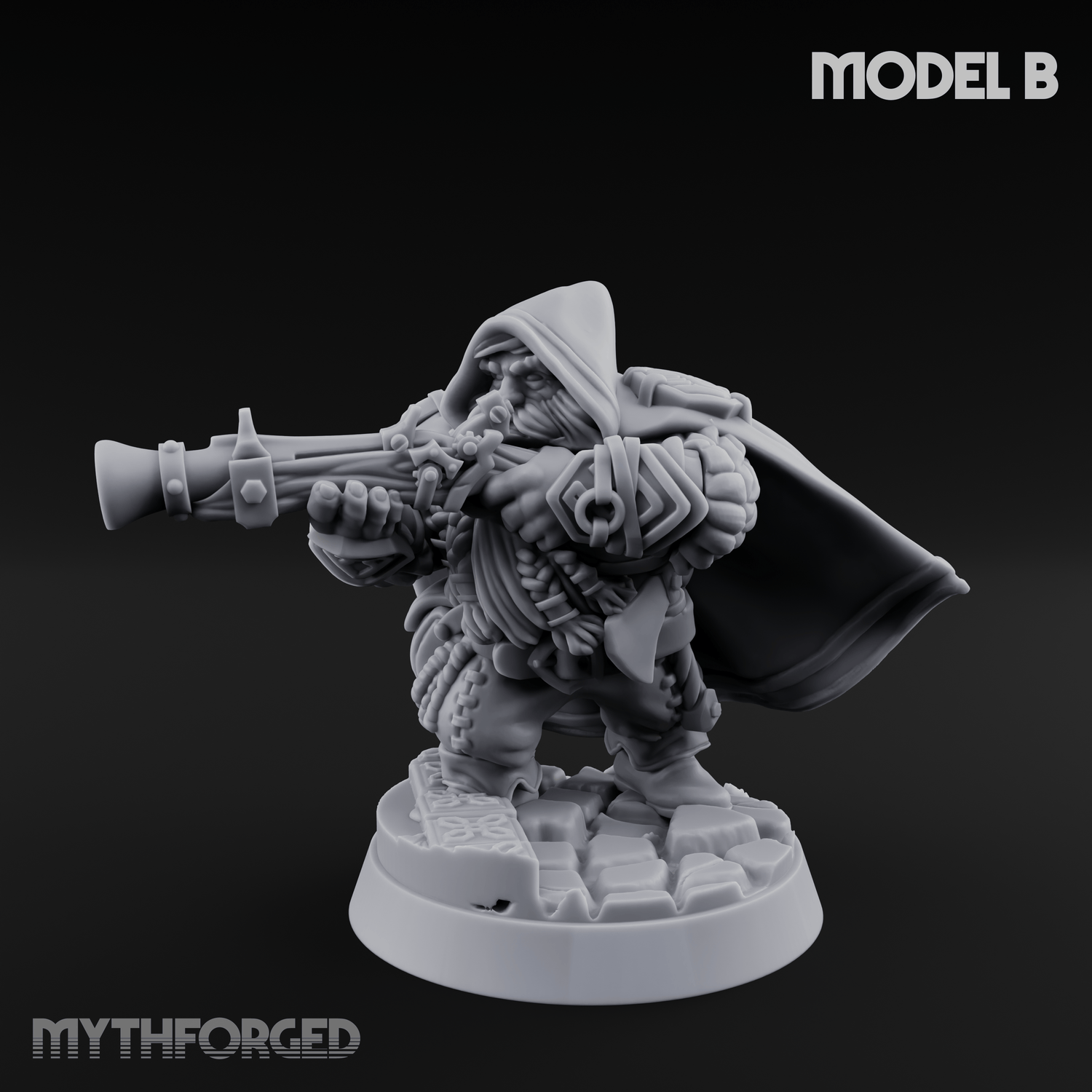 Grizzled Ranging Dwarf Rangers Miniature for Dungeons and Dragons, Pathfinder or other TTRPGs