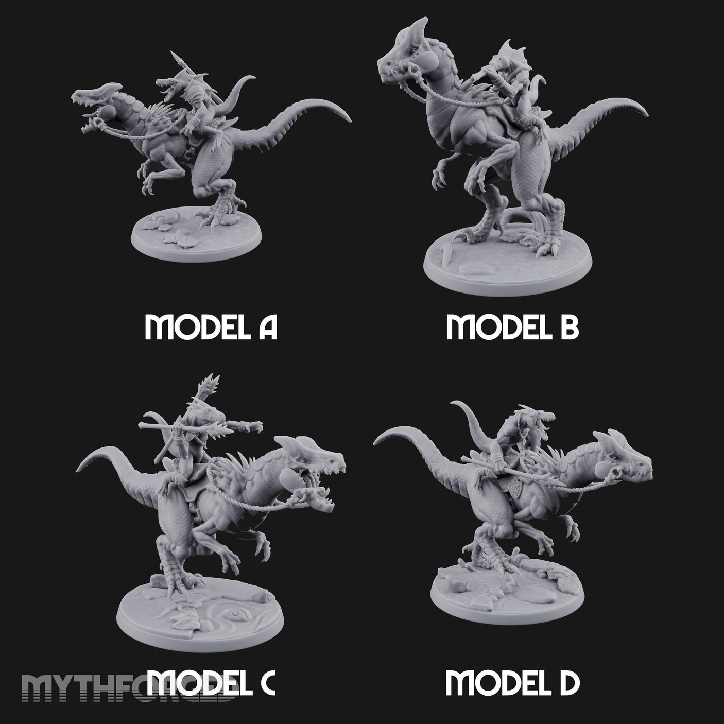 Raptor Reining Lizardfolk Riders — Full Set