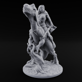 Saddle Steady Human Raptor Rider Miniature for Dungeons and Dragons, Pathfinder or other TTRPGs