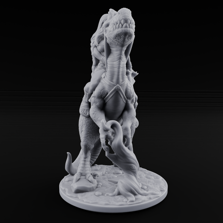 Saddle Steady Human Raptor Rider Miniature for Dungeons and Dragons, Pathfinder or other TTRPGs