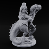 Saddle Steady Human Raptor Rider Miniature for Dungeons and Dragons, Pathfinder or other TTRPGs