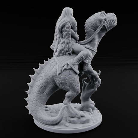 Saddle Steady Human Raptor Rider Miniature for Dungeons and Dragons, Pathfinder or other TTRPGs