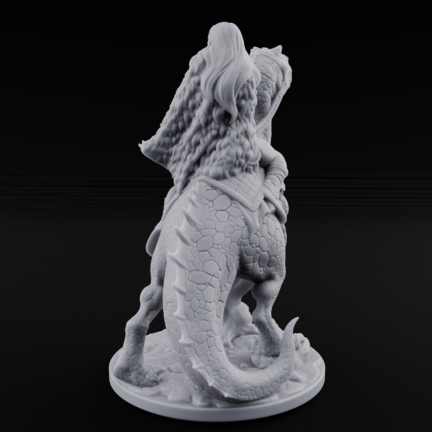 Saddle Steady Human Raptor Rider Miniature for Dungeons and Dragons, Pathfinder or other TTRPGs