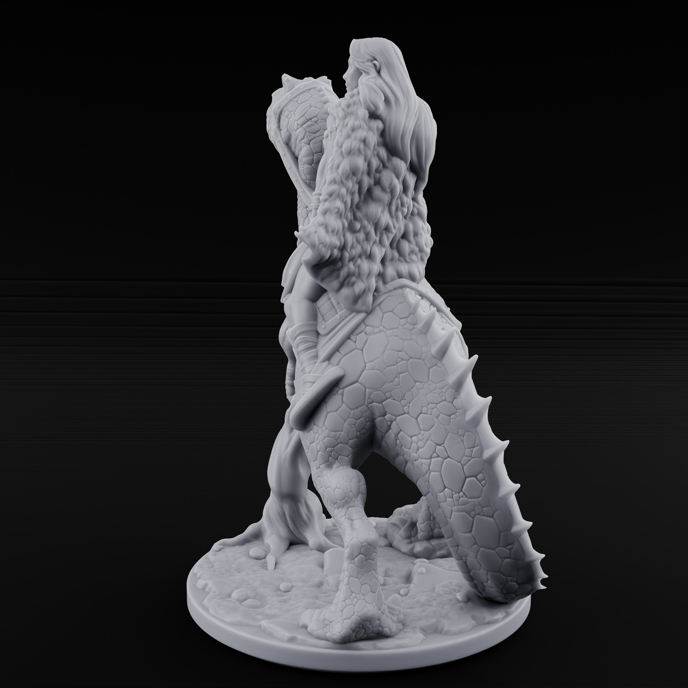 Saddle Steady Human Raptor Rider Miniature for Dungeons and Dragons, Pathfinder or other TTRPGs