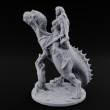 Saddle Steady Human Raptor Rider Miniature for Dungeons and Dragons, Pathfinder or other TTRPGs