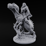 Saddle Steady Human Raptor Rider Miniature for Dungeons and Dragons, Pathfinder or other TTRPGs