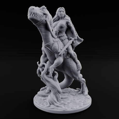 Saddle Steady Human Raptor Rider Miniature for Dungeons and Dragons, Pathfinder or other TTRPGs