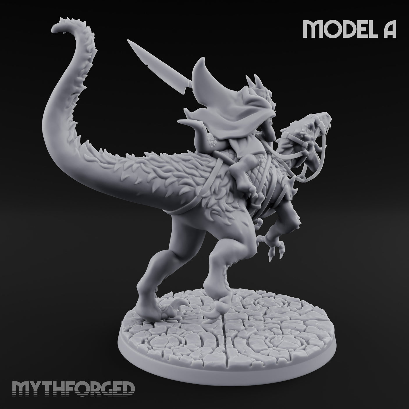 Raptor Riding Kobold Beast Rider A Miniature for Dungeons and Dragons, Pathfinder or other TTRPGs