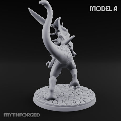 Raptor Riding Kobold Beast Rider A Miniature for Dungeons and Dragons, Pathfinder or other TTRPGs