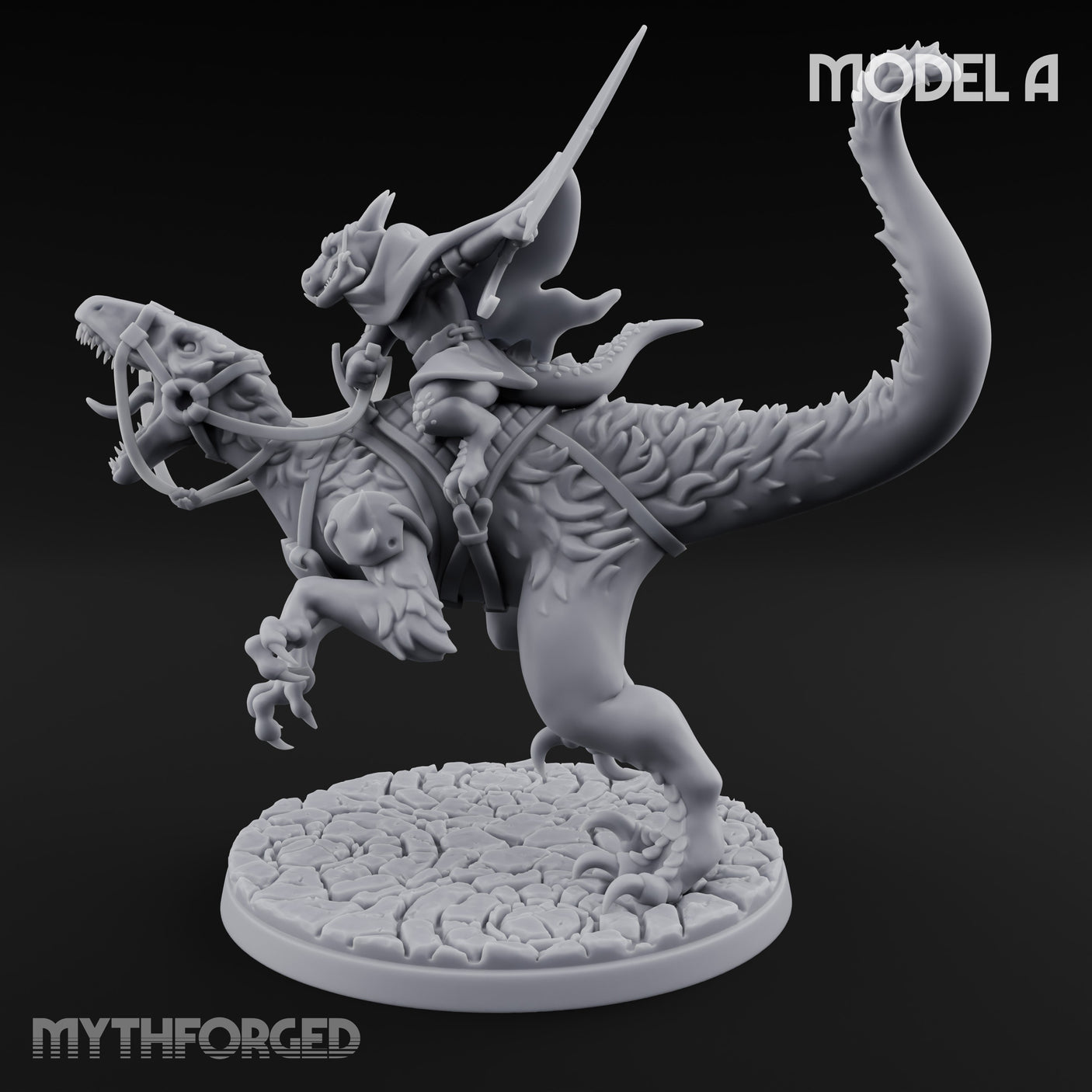 Raptor Riding Kobold Beast Rider A Miniature for Dungeons and Dragons, Pathfinder or other TTRPGs