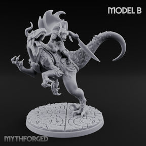 Raptor Riding Kobold Beast Rider B Miniature for Dungeons and Dragons, Pathfinder or other TTRPGs