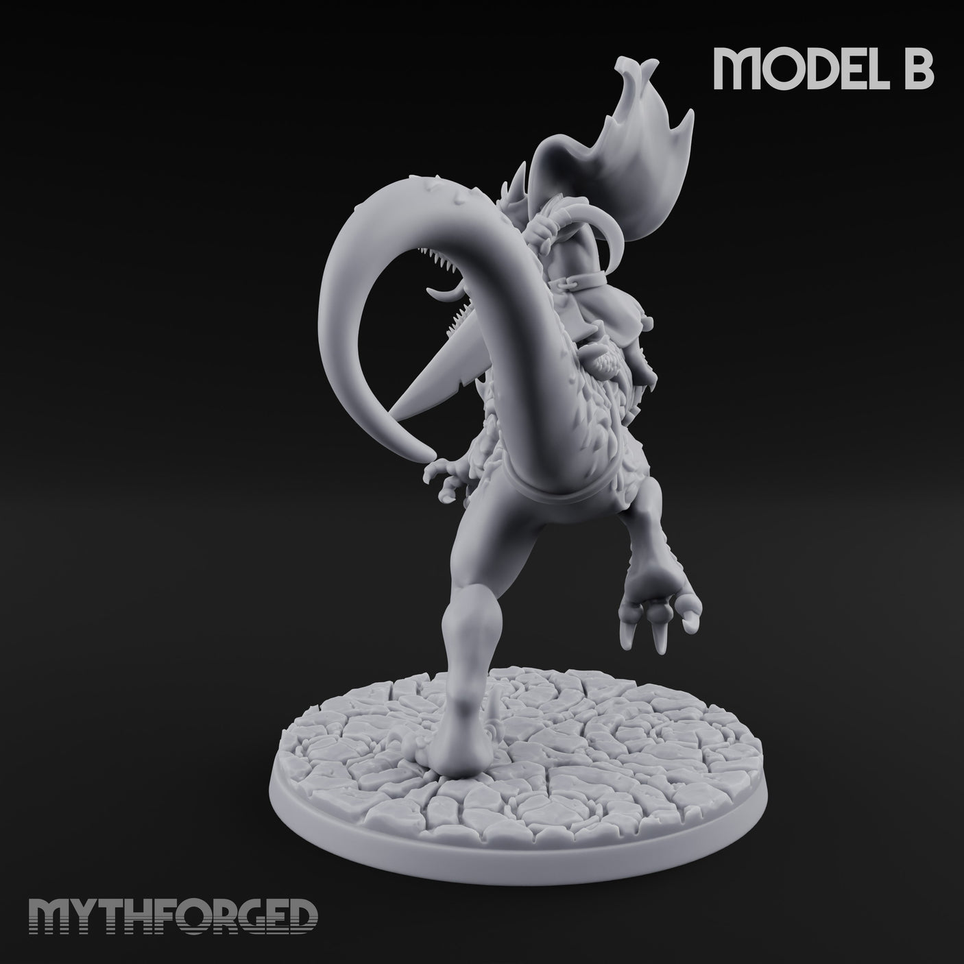 Raptor Riding Kobold Beast Rider B Miniature for Dungeons and Dragons, Pathfinder or other TTRPGs