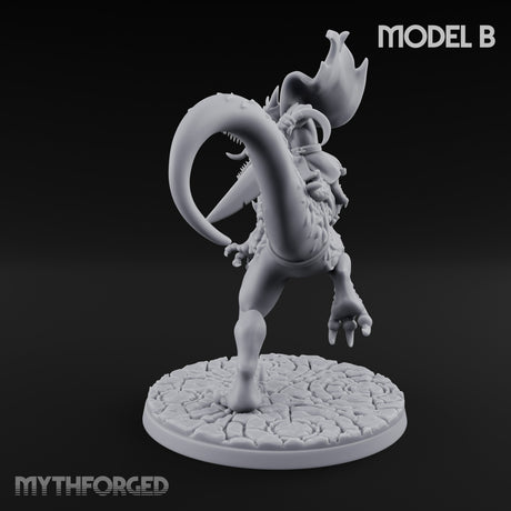 Raptor Riding Kobold Beast Rider B Miniature for Dungeons and Dragons, Pathfinder or other TTRPGs