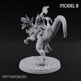 Raptor Riding Kobold Beast Rider B Miniature for Dungeons and Dragons, Pathfinder or other TTRPGs