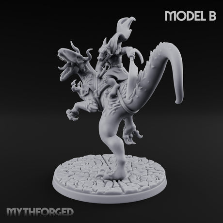 Raptor Riding Kobold Beast Rider B Miniature for Dungeons and Dragons, Pathfinder or other TTRPGs