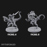 Raptor Riding Kobold Beast Riders Miniature for Dungeons and Dragons, Pathfinder or other TTRPGs