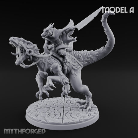 Raptor Riding Kobold Beast Riders Miniature for Dungeons and Dragons, Pathfinder or other TTRPGs
