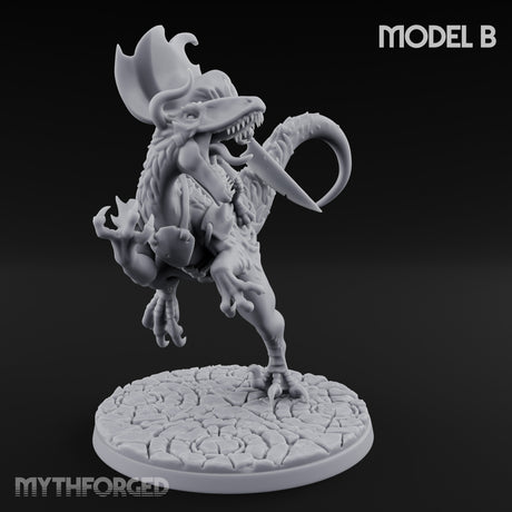 Raptor Riding Kobold Beast Riders Miniature for Dungeons and Dragons, Pathfinder or other TTRPGs