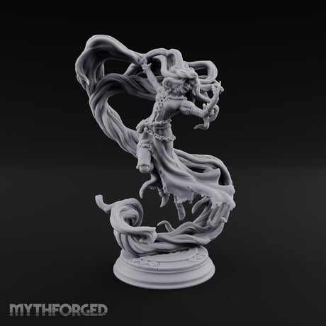 Letting Her Hair Down Human Sorceress Miniature for Dungeons and Dragons, Pathfinder or other TTRPGs