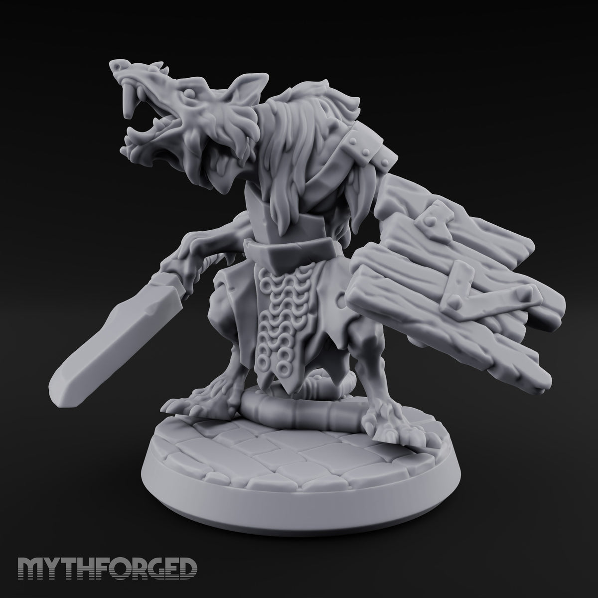 Gutter Court Musters Ratfolk Warrior A — Open Mouth