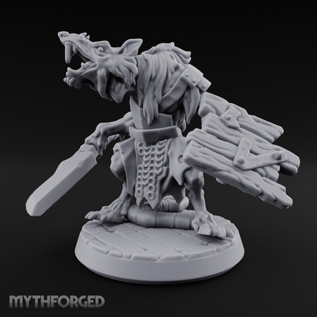 Gutter Court Musters Ratfolk Warrior A — Open Mouth