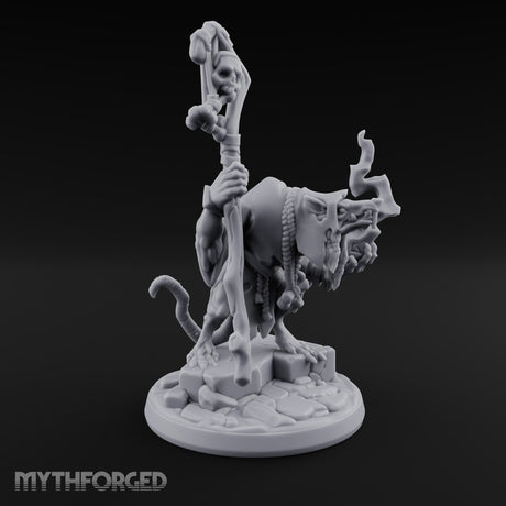 Skull Staff, Fire Cupped Ratfolk Caster