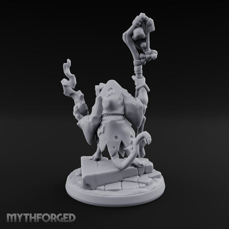 Skull Staff, Fire Cupped Ratfolk Caster