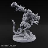 Muzzled, Chained and Lunging Wererat Monster