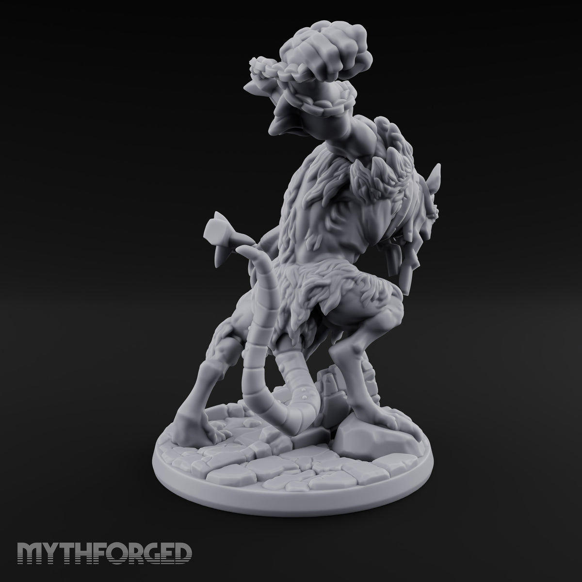 Muzzled, Chained and Lunging Wererat Monster