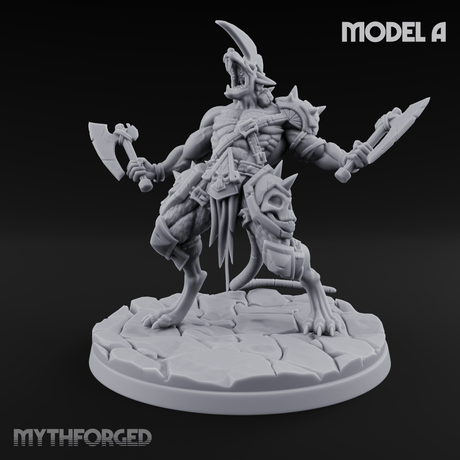 Weapons Spread Wide Screeching Ratfolk Miniature for Dungeons and Dragons, Pathfinder or other TTRPGs