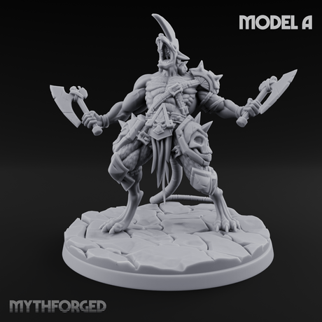 Weapons Spread Wide Screeching Ratfolk Miniature for Dungeons and Dragons, Pathfinder or other TTRPGs