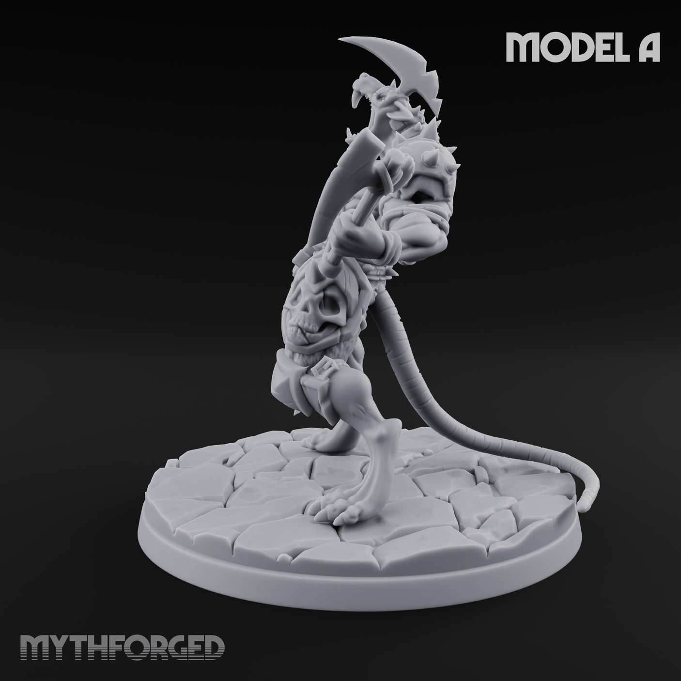 Weapons Spread Wide Screeching Ratfolk A Miniature for Dungeons and Dragons, Pathfinder or other TTRPGs