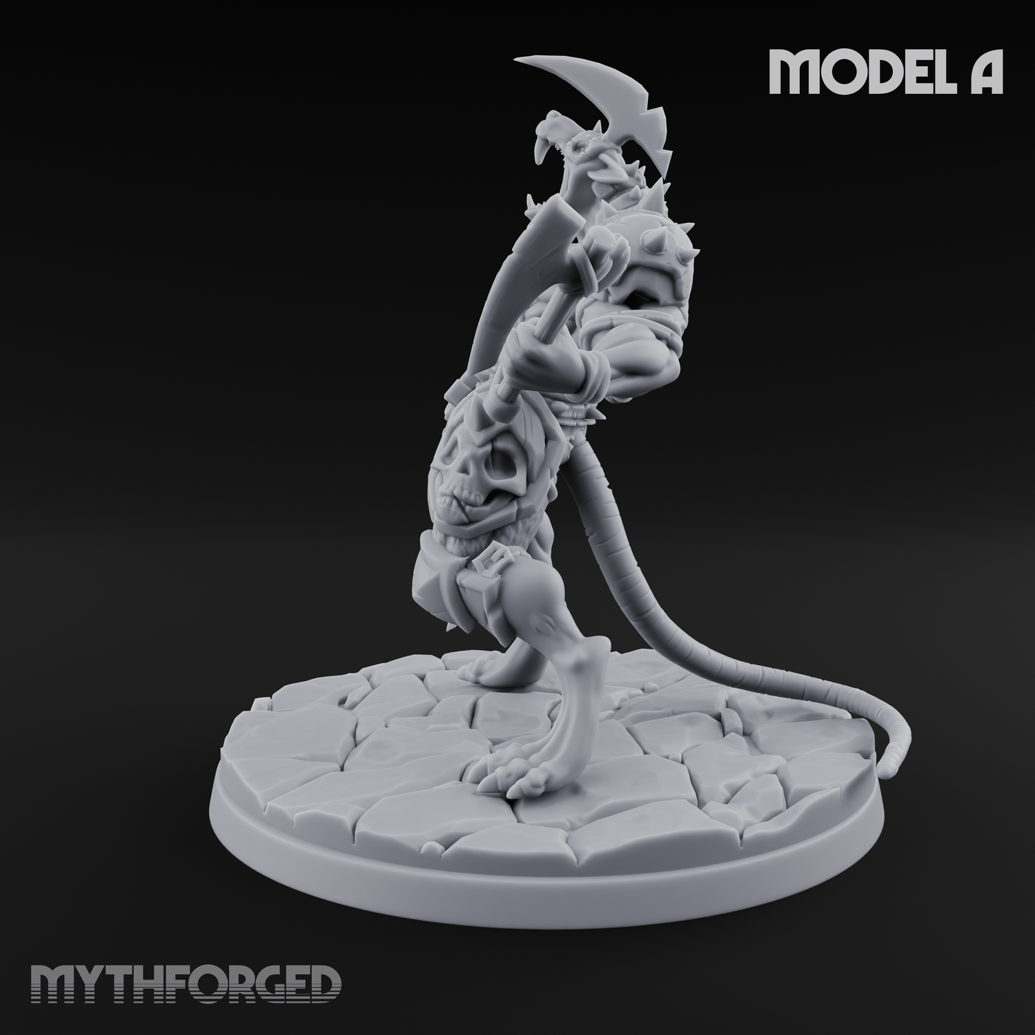 Weapons Spread Wide Screeching Ratfolk A Miniature for Dungeons and Dragons, Pathfinder or other TTRPGs