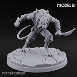 Weapons Spread Wide Screeching Ratfolk Miniature for Dungeons and Dragons, Pathfinder or other TTRPGs