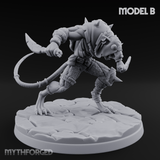 Weapons Spread Wide Screeching Ratfolk Miniature for Dungeons and Dragons, Pathfinder or other TTRPGs